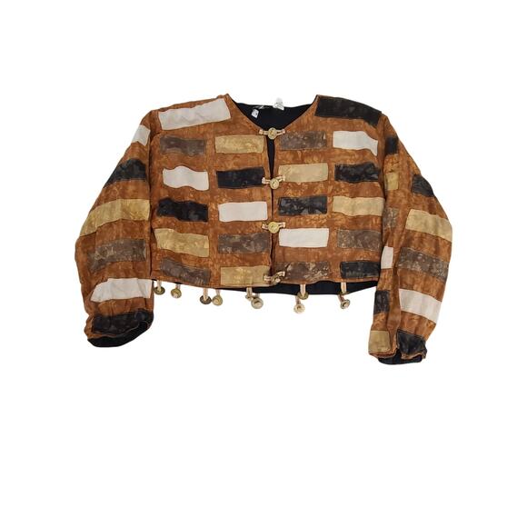 Nativewear Designs Vintage Patchwork ladies shacket orange medium Indie Hippie - Picture 3 of 7